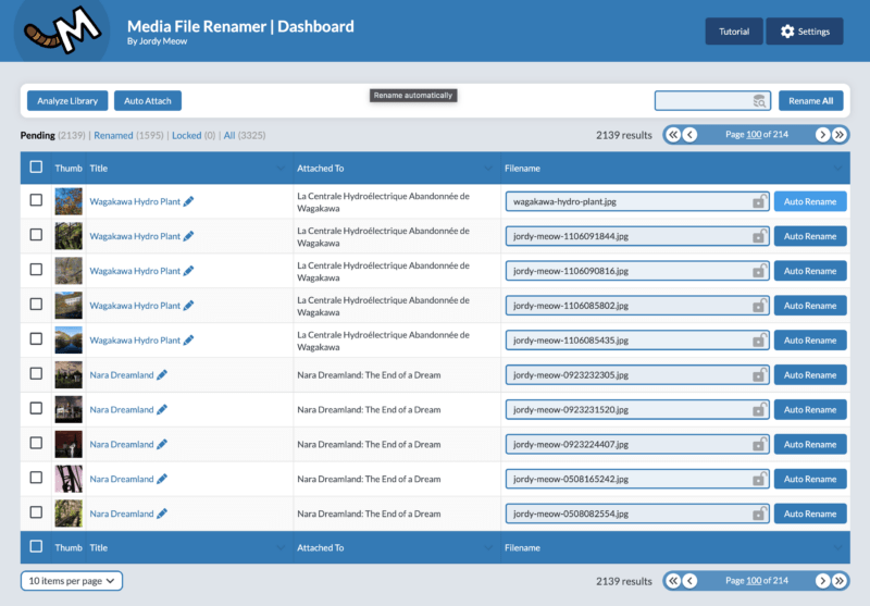 Meow Apps Media File Renamer Plugin